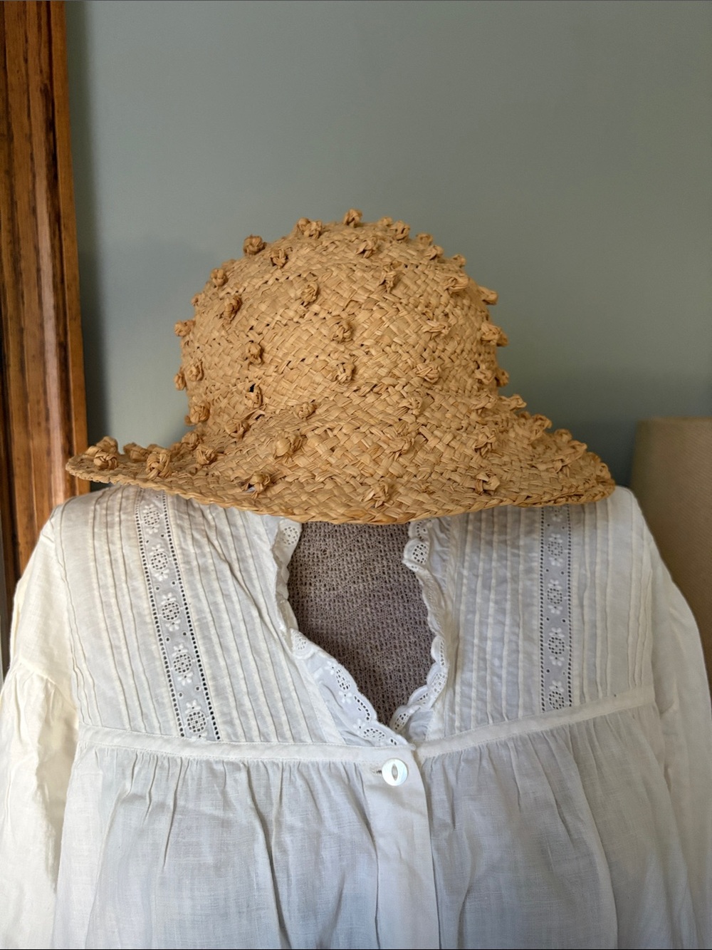 VINTAGE Straw Knobby Italian Hat